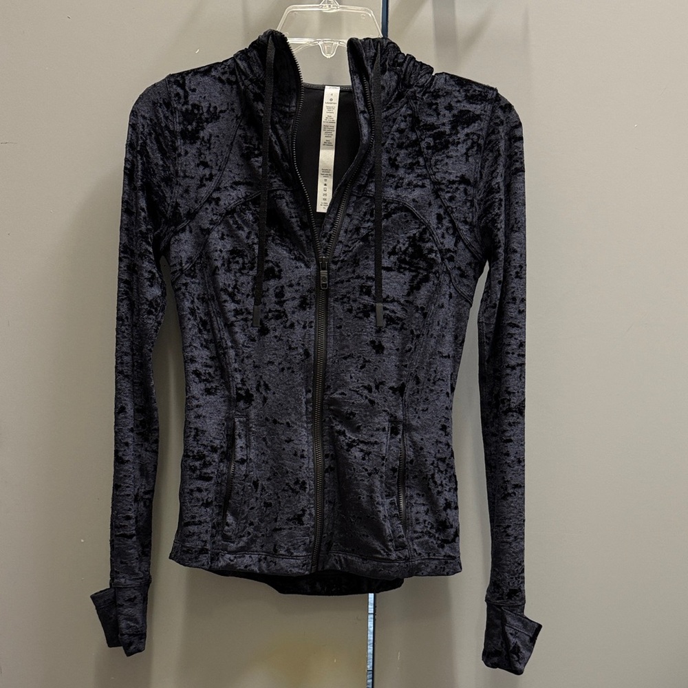 lululemon athletica Crushed Velvet Full-Zip Hoodie in Navy